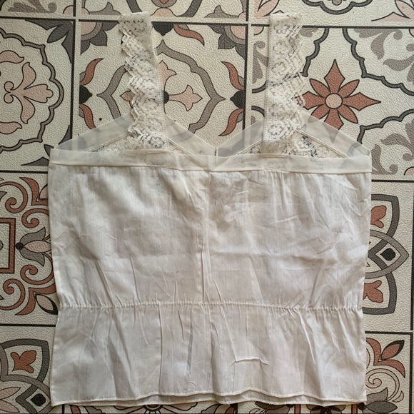 1930s 40s Vintage Lace Cotton Slip Camisole Top S - Picture 5 of 11